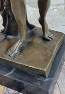 Greek Spartan Warrior Nude Figure Bronze Sculpture Art 33" x 8"