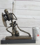 Skeleton Warrior w/ Shield and Spear Bronze 12" x 10"