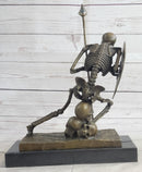 Skeleton Warrior w/ Shield and Spear Bronze 12" x 10"