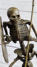 Skeleton Warrior w/ Shield and Spear Bronze 12" x 10"