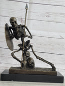 Skeleton Warrior w/ Shield and Spear Bronze 12" x 10"