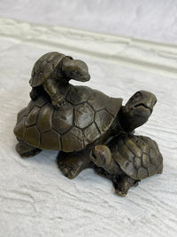 Mother Turtle with Baby Hatchling Bronze Sculpture