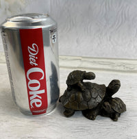 Mother Turtle with Baby Hatchling Bronze Sculpture