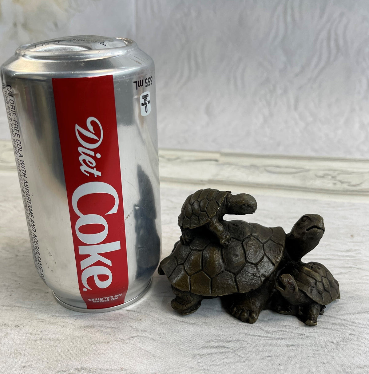Mother Turtle with Baby Hatchling Bronze Sculpture