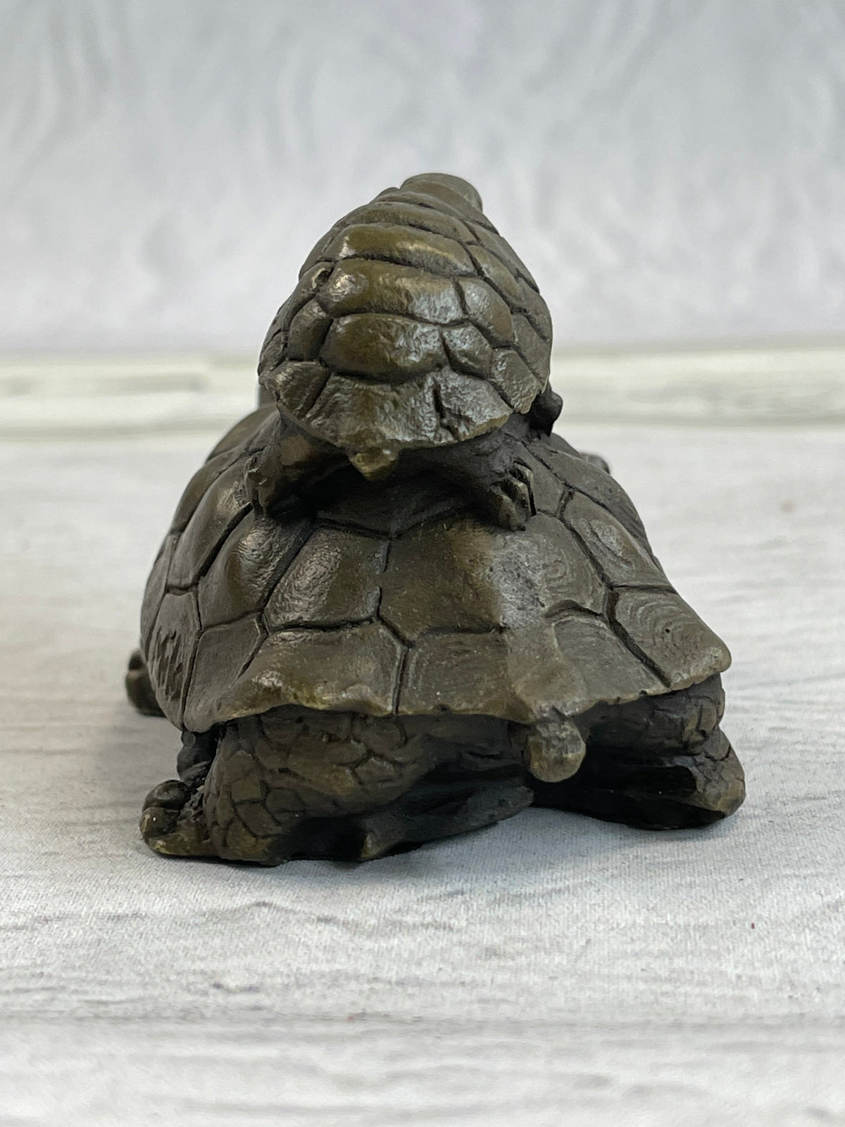 Mother Turtle with Baby Hatchling Bronze Sculpture