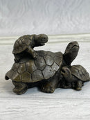 Mother Turtle with Baby Hatchling Bronze Sculpture