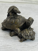 Mother Turtle with Baby Hatchling Bronze Sculpture