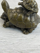 Mother Turtle with Baby Hatchling Bronze Sculpture