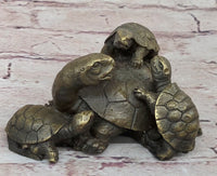 Turtle Family 3 Turtles Bronze Metal Sculpture by Milo