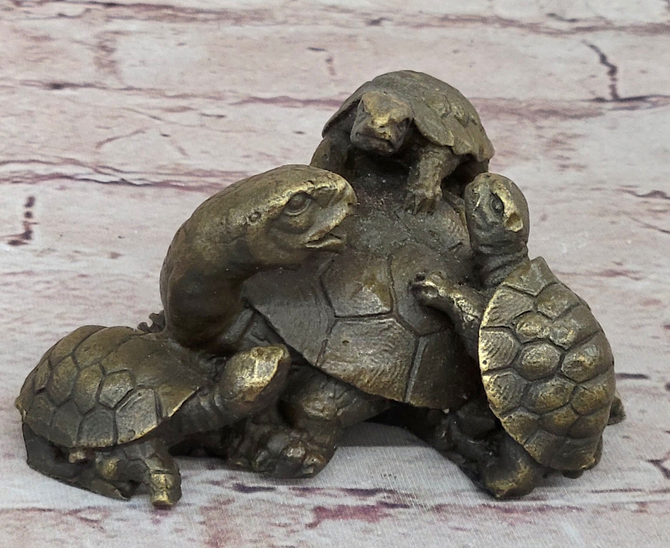 Turtle Family 3 Turtles Bronze Metal Sculpture by Milo