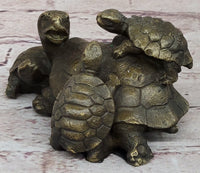 Turtle Family 3 Turtles Bronze Metal Sculpture by Milo