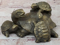 Turtle Family 3 Turtles Bronze Metal Sculpture by Milo