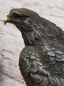 Bronze Metal Eagle Sculpture on Rocky Base by Barye