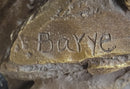 Bronze Metal Eagle Sculpture on Rocky Base by Barye
