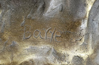 Bronze Panther Attacking Bull – Wildlife Scene on Marble Base
