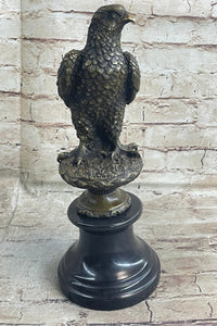 Milo Hawk American Eagle Bronze Marble Base Sculpture