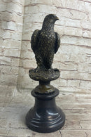 Milo Hawk American Eagle Bronze Marble Base Sculpture