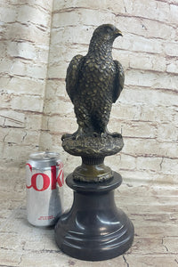Milo Hawk American Eagle Bronze Marble Base Sculpture