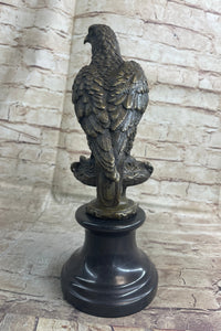 Milo Hawk American Eagle Bronze Marble Base Sculpture