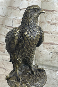 Milo Hawk American Eagle Bronze Marble Base Sculpture