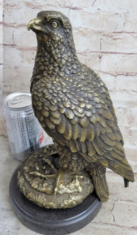 Guardian Eagle Hawk Bird Bronze Sculpture 12" x 9"