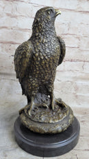 Guardian Eagle Hawk Bird Bronze Sculpture 12" x 9"