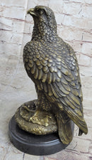 Guardian Eagle Hawk Bird Bronze Sculpture 12" x 9"
