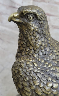 Guardian Eagle Hawk Bird Bronze Sculpture 12" x 9"