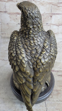 Guardian Eagle Hawk Bird Bronze Sculpture 12" x 9"