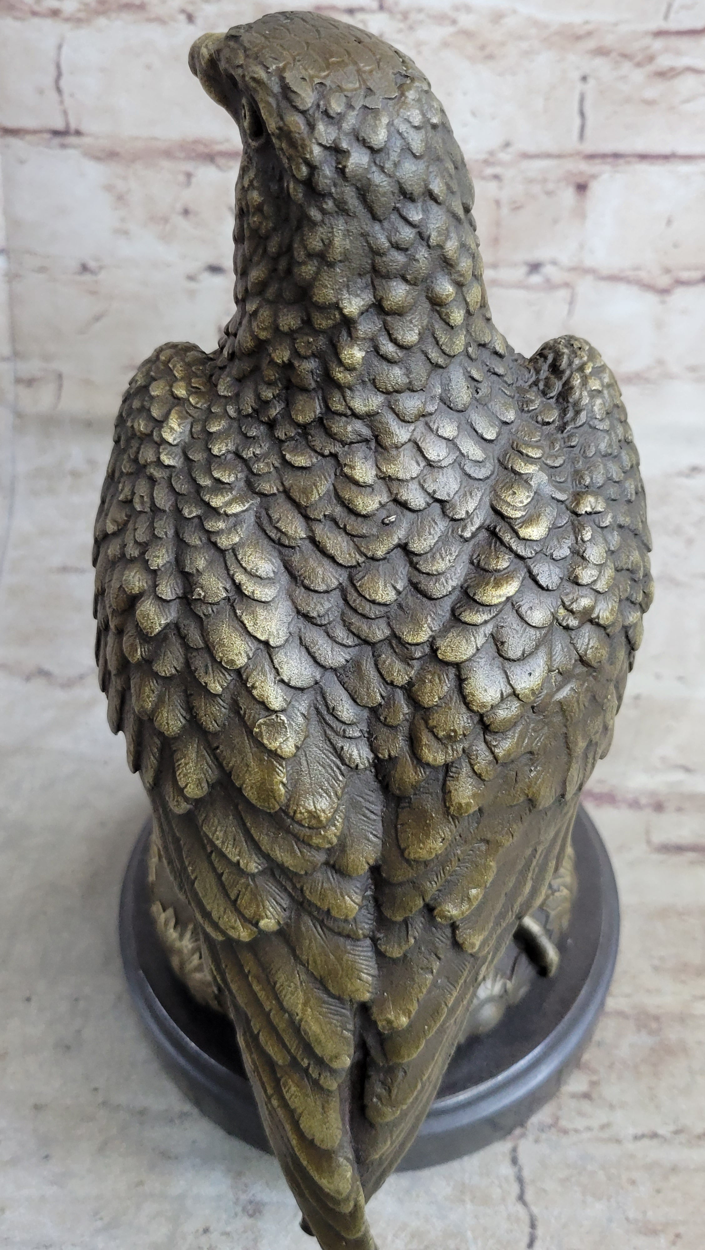 Guardian Eagle Hawk Bird Bronze Sculpture 12" x 9"
