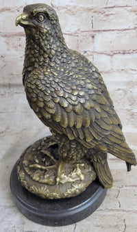 Guardian Eagle Hawk Bird Bronze Sculpture 12" x 9"