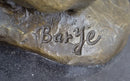 Bear vs. American Buffalo Bison Bronze Sculpture on Marble Base