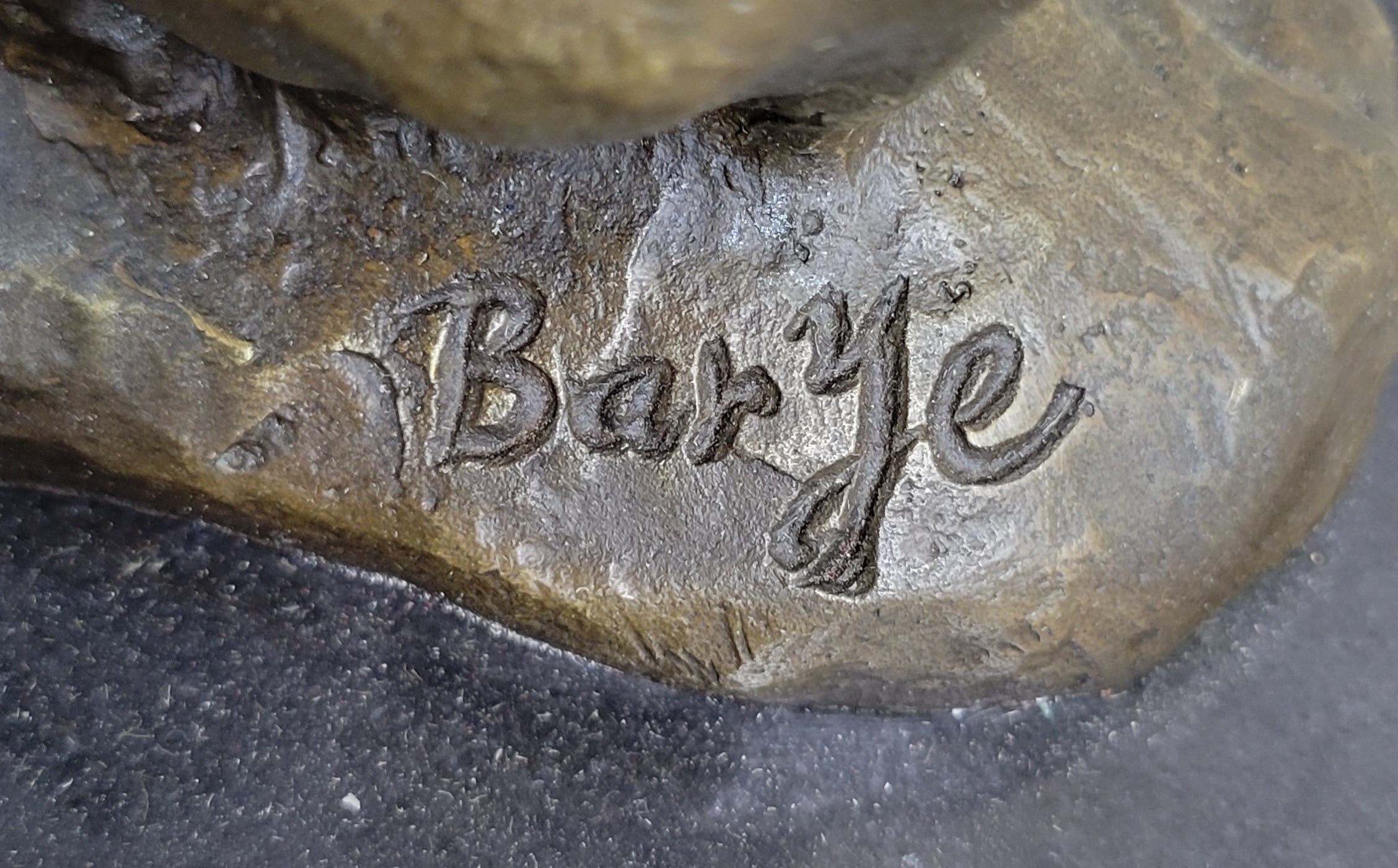 Bear vs. American Buffalo Bison Bronze Sculpture on Marble Base