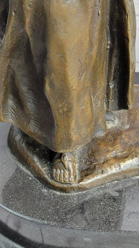 Mother Kissing Child Daughter Bronze Sculpture Signed Art