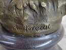 Girl Playing Tambourine Bronze Sculpture 20" x 9"