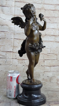 Young Female Angel Cherub Bronze Sculpture by Auguste Moreau