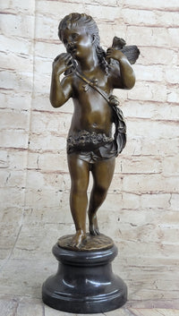 Young Female Angel Cherub Bronze Sculpture by Auguste Moreau