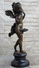 Young Female Angel Cherub Bronze Sculpture by Auguste Moreau