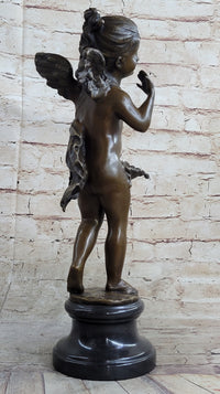 Young Female Angel Cherub Bronze Sculpture by Auguste Moreau