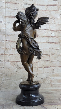 Young Female Angel Cherub Bronze Sculpture by Auguste Moreau