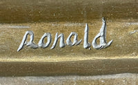 Boy Reading a Book - Bronze Sculpture Signed Art on Marble