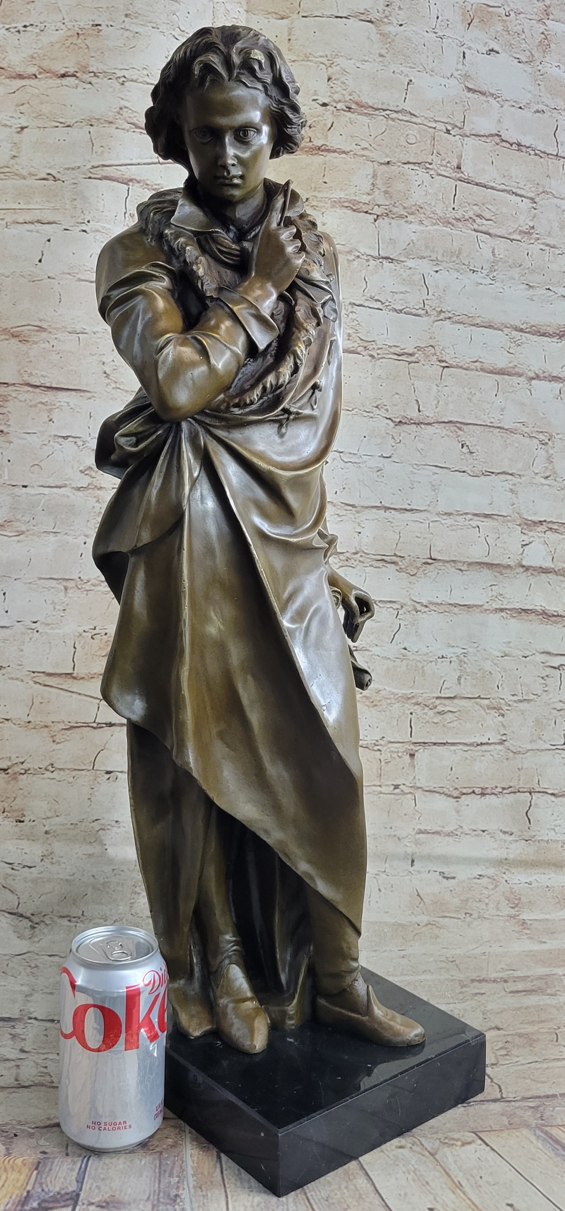 Signed Carrier Frederic Chopin Bronze Sculpture