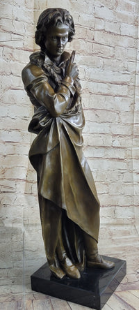 Signed Carrier Frederic Chopin Bronze Sculpture