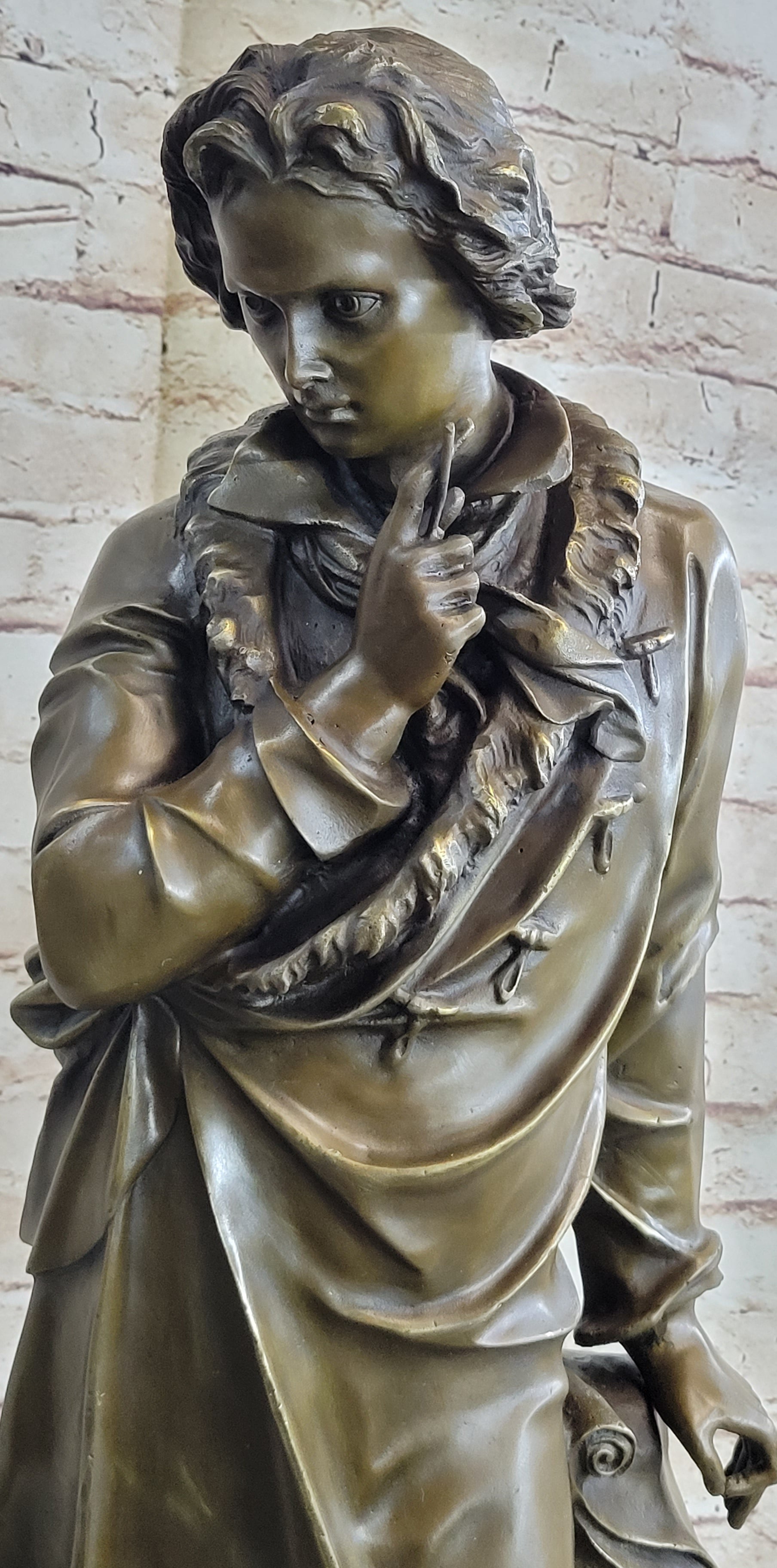 Signed Carrier Frederic Chopin Bronze Sculpture