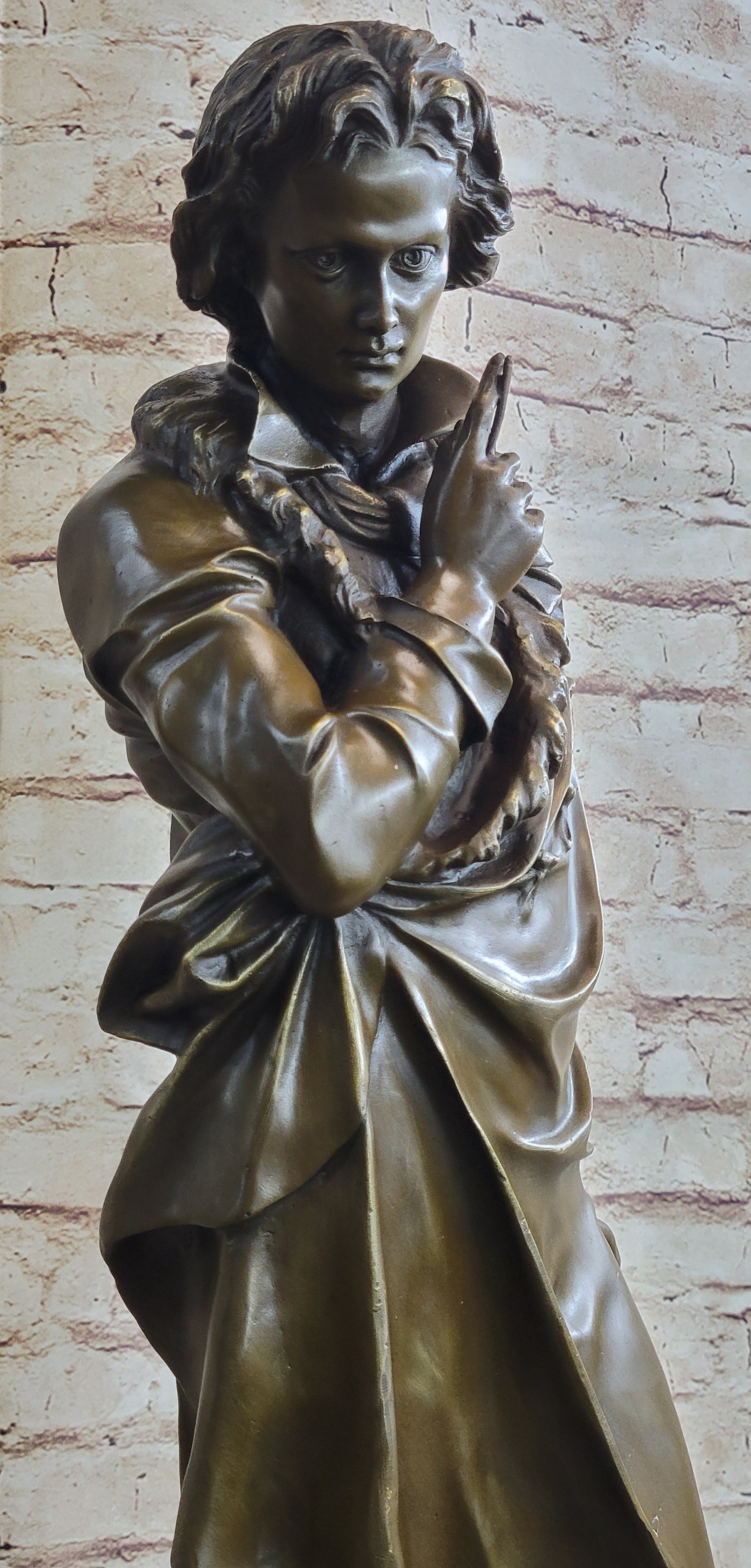 Signed Carrier Frederic Chopin Bronze Sculpture