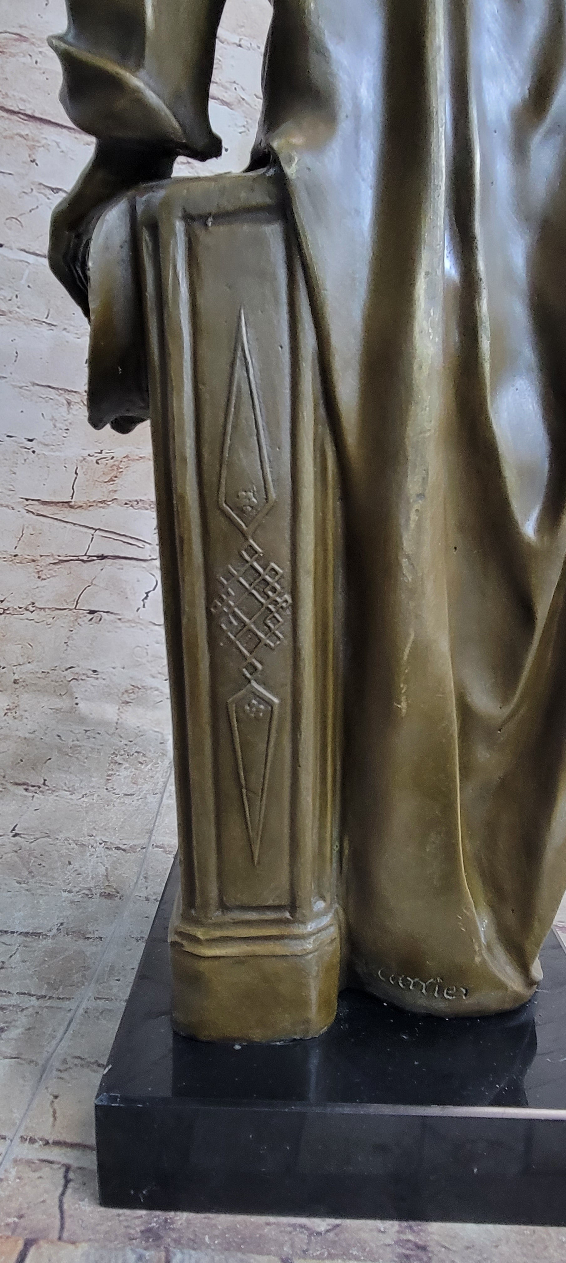 Signed Carrier Frederic Chopin Bronze Sculpture