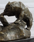 Bear & Cubs Playing - Bronze Metal Sculpture Signed Art