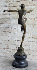 Art Deco Chiparus Swimmer Phoenician Dancer Flapper Girl Bronze