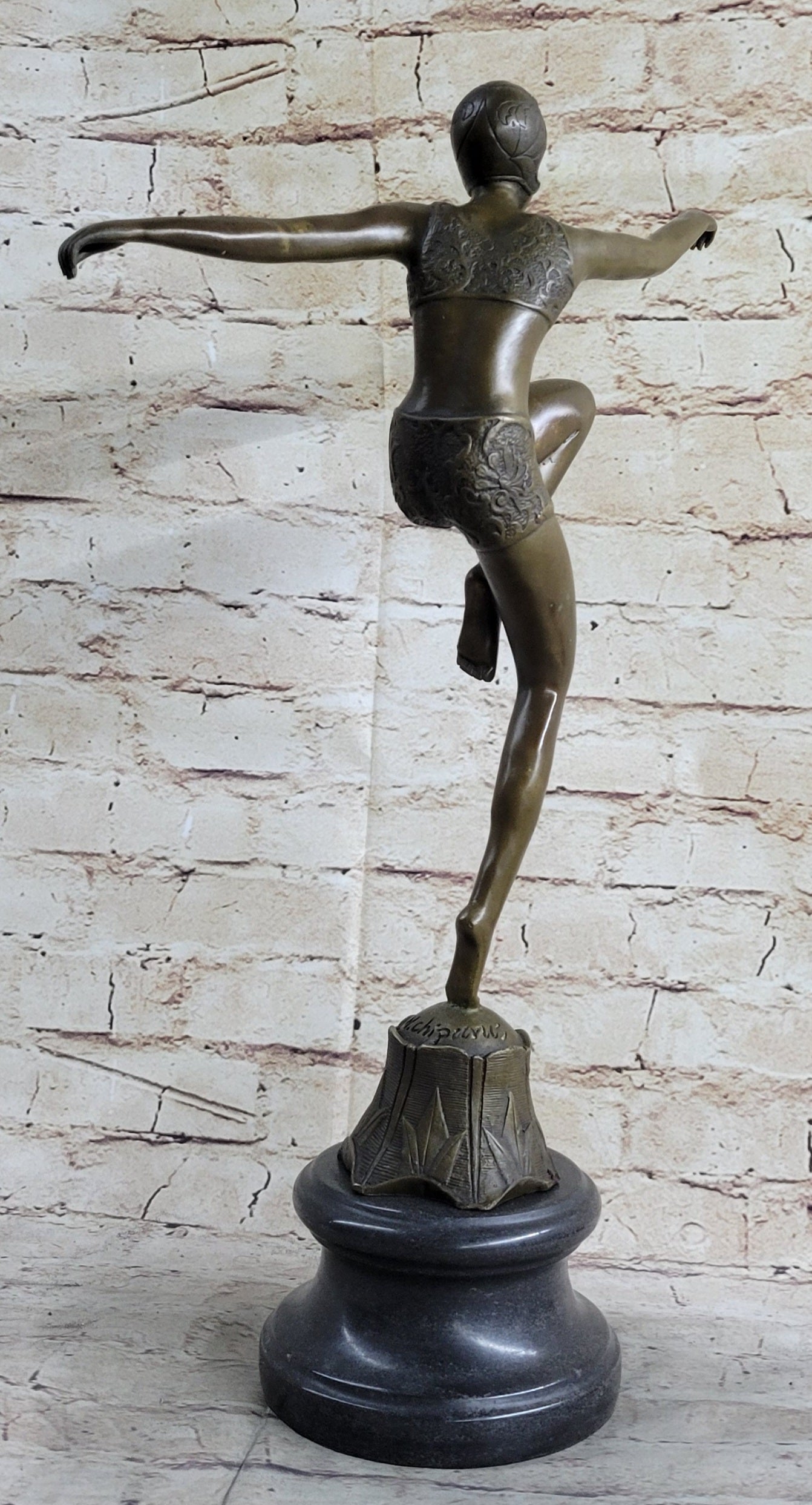 Art Deco Chiparus Swimmer Phoenician Dancer Flapper Girl Bronze