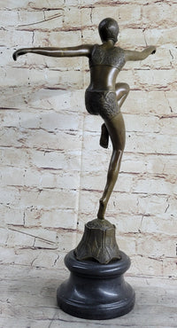 Art Deco Chiparus Swimmer Phoenician Dancer Flapper Girl Bronze